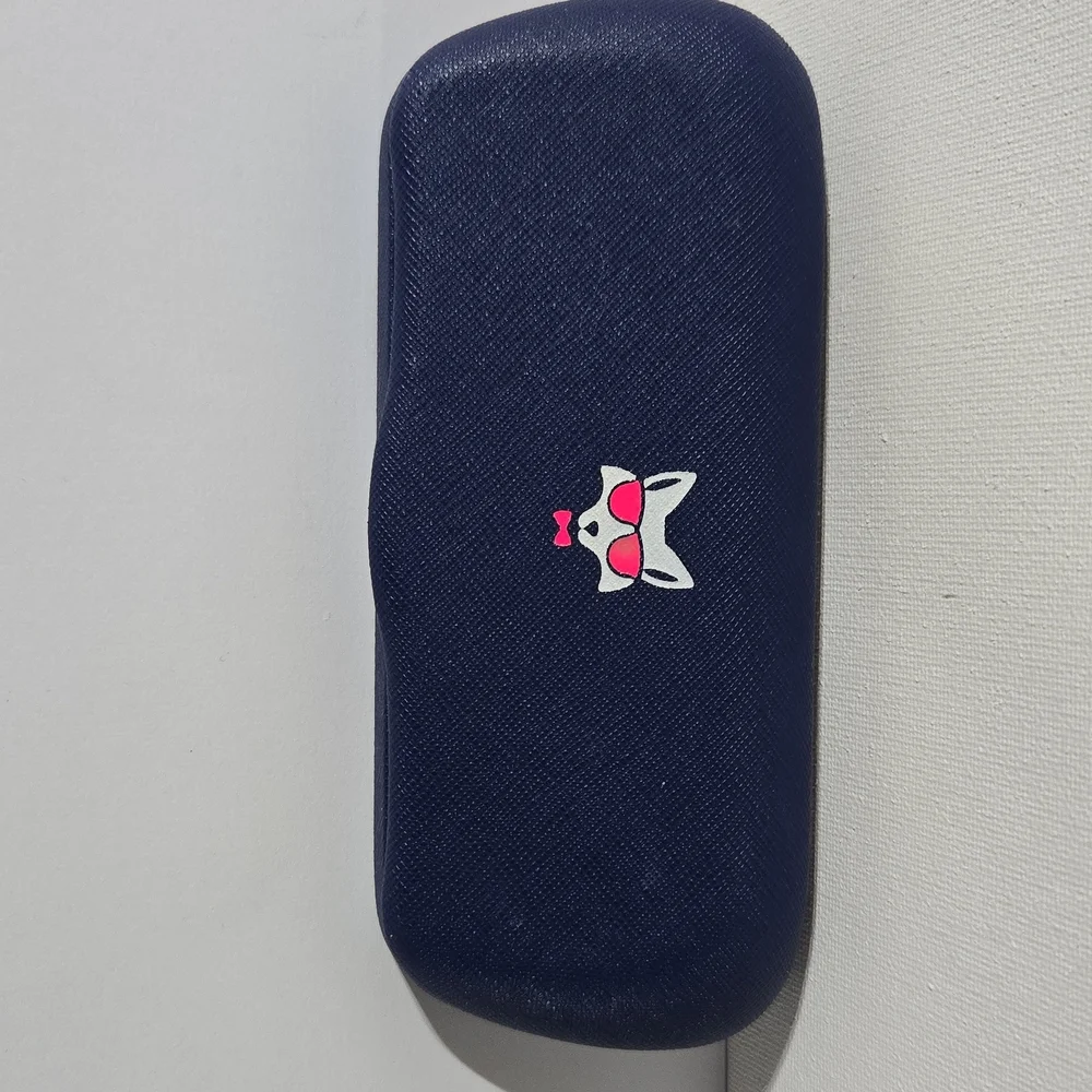 Navy Blue Kids Glasses Case with Fox Logo